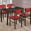 Owen Dining Side Chairs, Set of 4, Walnut and Red