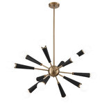 Crystorama - Zodiac 12 Light Aged Brass Chandelier - Zodiac's 1950s-inspired retro look has been updated with modern detailing and finishes. Celestial and contemporary, this cosmic collection is the star of any space.