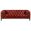 Acme Sofa With Merlot Top Grain Leather Finish 55070