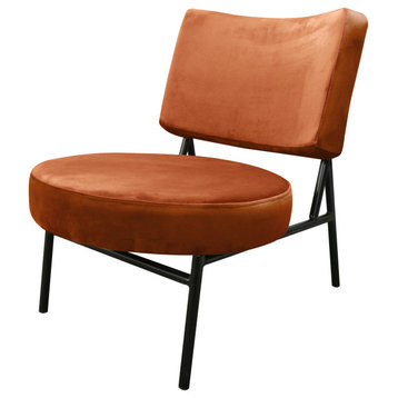 Modrest Sami Orange Velvet Accent Chair