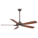 Minka Aire - Minka Aire F1000-ORB, Dyno - Led 52" Ceiling Fan - 52`` 5-Blade LED Ceiling Fan in Oil Rubbed Bronze Finish with Reversible Medium Maple and Dark Walnut Blades with Etched Lens