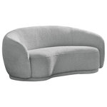 Meridian Furniture - Hyde Boucle Fabric Upholstered, Grey, Loveseat - Curl up and relax on this Hyde grey boucle fabric . This wide, rounded is as comfortable as it is stylish, making it an excellent addition to your living space. Rich grey boucle fabric upholstery gives a soft touch against your skin and its deep plush cushion provides you with cozy support. Its rounded back is both chic and homey, with its contemporary design sure to add flair to your modern home.