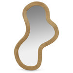 Meridian Furniture - Oblique Mirror, Oak, 28" X 48" - Create an instant focal point on your wall with this Oblique mirror. This oversized mirror has an artful design that adds a touch of modern fun to your room while instantly garnering the attention your wall deserves. Acacia wood forms the frame of this fabulously abstract mirror, providing a bold contrast on your wall that makes it hard to ignore. A rich oak finish lets this handsome mirror blend in nicely with other furnishings in your contemporary room.