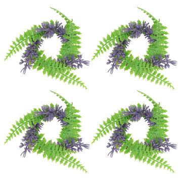 Napkin Rings With Lavender Design (Set of 4), Lavender