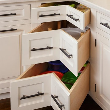 90 Degree Corner Drawers - Open