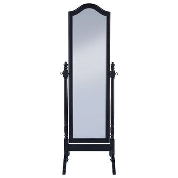 Coaster Contemporary Wood Cheval Mirror with Arched Top in Black