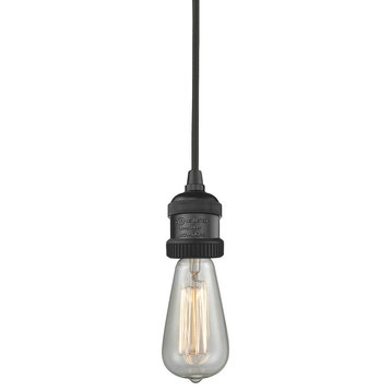 Bare Bulb 1-Light Cord Set, Matte Black