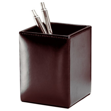 A3610 Econo Line Dark Brown Leather Pencil Cup