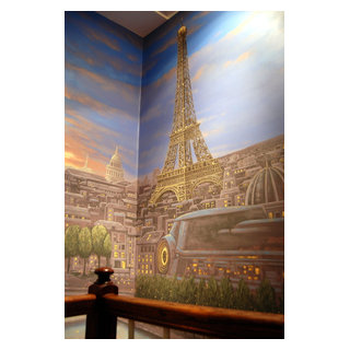 Paris Panorama 360 degree Mural hand painted throughout a 17 foot ...