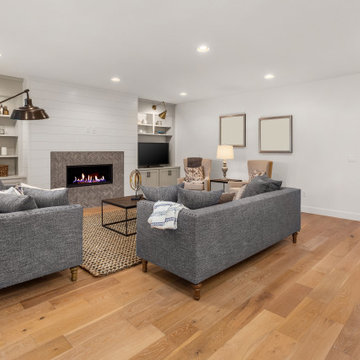 Living Room with Fireplace | Transitional Remodel | Thousand Oaks, CA