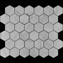 Carrara Marble Italian White Bianco Carrera 2" Hexagon Mosaic Tile Honed - Products