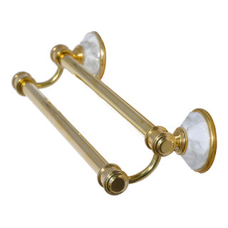 Double Robe Hook with Botticino Marble Accents - Traditional - Robe & Towel  Hooks - by BEAUBRASS