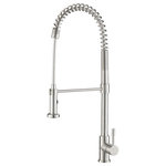 Isenberg - Isenberg K.2000 Professio S Dual Spray Tall Kitchen Faucet, Polished Steel - **Please refer to Detail Product Dimensions sheet for product dimensions**