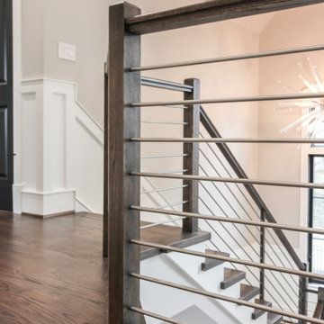 Project #72 | Modern Staircase with Horizontal Steel Rod Railing