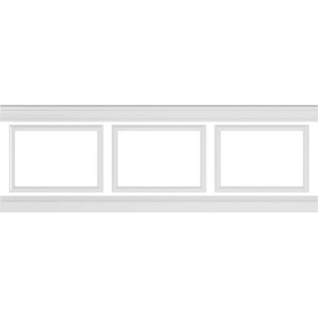 94.5"L Ashford Square Traditional Wainscot Paneling Kit, 32-36"H, 20x28" Panels