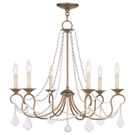 Pennington Chandelier, Antique Gold Leaf