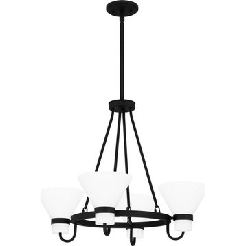4 Light Chandelier In Transitional Style-21.5 Inches Tall and 25 Inches