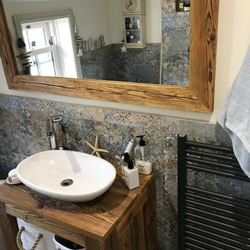 Vintage Wood Bathroom Furniture - Mirror and vanity unit