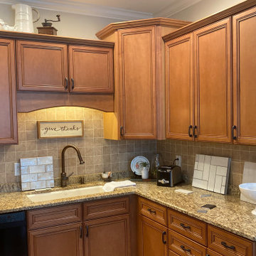 After & Before Kitchen Backsplash - Tile & Installation by Exact Tile Inc