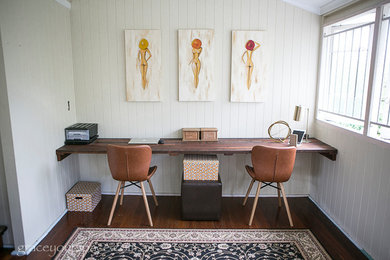 Design ideas for an eclectic home office in Brisbane.