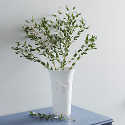large white ceramic bird vase - Vases