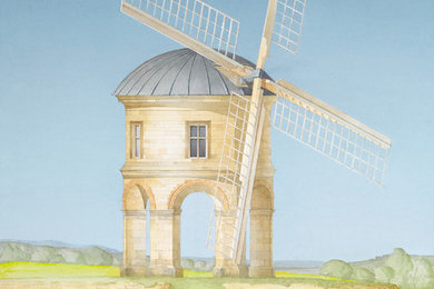 A Watercolour drawing of the Chesterton Windmill in Warwickshire