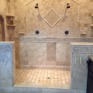 Walk-in door-less shower