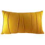 Sheila Weil Studios - Mustard Yellow Lumbar Pillow, 12"x20" - Our mustard yellow pillow in warm wool felt, with handmade pin tuck and ribbed finishing, is now available in a rectangular lumbar style. I have created the lumbar style with a vertical ribbing for a fun twist. The bold color works with any contemporary home decor. I create these one at a time, hacharcnd molding and stitching each throw pillow to create the beautiful pattern. Add a sophisticated designer touch to your living spaces.