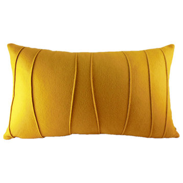 Mustard Yellow Lumbar Pillow, 12"x20"