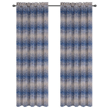 Jacquard Metro Drapery Curtain Panels, Blue, 50"x96", Set of 2