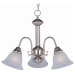 Maxim - Malaga 3-Light Chandelier, Satin Nickel - This Malaga 3-Light Chandelier from Maxim has a finish of Satin Nickel and fits in well with any Basic style decor.