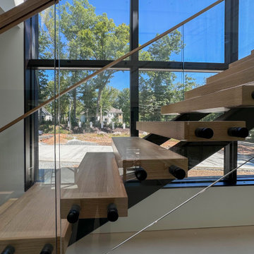 Project #126 | Contemporary Staircases with Integrated LEDs & Glass Railing
