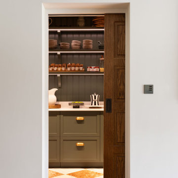 Refined & Luxurious Walnut Lay-On Slim Shaker Reeded Detail Kitchen