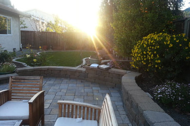 Example of a classic backyard patio design in San Francisco with no cover