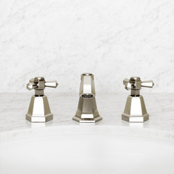 Deco Eton Polished Nickel Deck Mounted 3-Hole Basin Mixer Tap - Bathroom Sink Taps