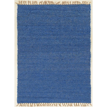 Linon Berber Loop Hand Woven Wool 3'6"x5'6" Rug in Blue