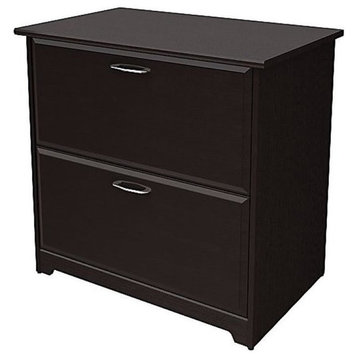Bowery Hill 2 Drawers Contemporary Wood Lateral File Cabinet in Chocolate