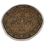 Bareens Designer Rugs - Imran Pak Persian Margaret Brown/Beige Wool Round - 6'2'' x 6'6'' - Designed with mesmerizing intricacy and gorgeous color palette, this hand-knotted masterpiece demonstrates the beauty and electrifying thrill of Pak Persian art. These meticulously hand-knotted Pak-Persian rug is made with pure wool and features breathtaking traditional, transitional, and tribal designs in bold luxurious color pallets. Known for their intricate designs these rugs are a reproduction of Persian rugs, made in Pakistan with unique Mughal designs. Made by master weavers using the same Persian texture, design and dying technique, we wanted to produce the most significant manifestation of Persian art, life, and culture. This rug is most famous for its exceptional quality, incredible designs, patterns, and vibrant rich color. Pak-Persian rugs made with Persian weave with high knot counts, which enables the high intricacy and detail found in the patterns are also referred to as "State of art", each color adds a rich beautiful detail in the artwork of this rug. The design, color, and beautiful chromatic composition with a vibrant sheen with intricate designs, exude beauty, elegance, and quality make this rug a masterpiece of its own.