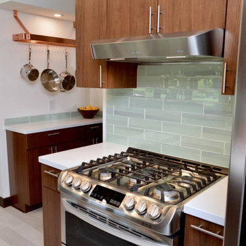 Contemporary Walnut Kitchen. Dura Supreme Cabinetry