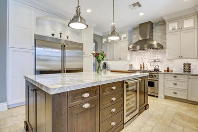 Example of a french country kitchen design in Milwaukee