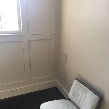 Recessed TV & Custom Soundbar over fireplace