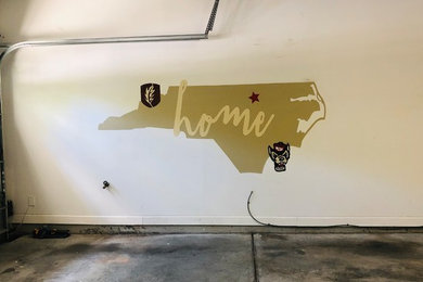 Inspiration for an eclectic garage remodel in Raleigh