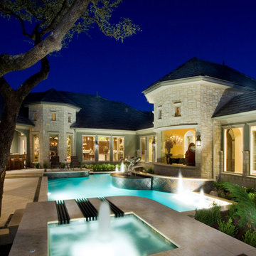 Custom Geometric Pool & Spa In San Antonio