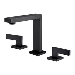 RBROHANT - Rbrohant Matte Black Widespread Deck Mount Bathroom Faucet - Bathroom Sink Faucets
