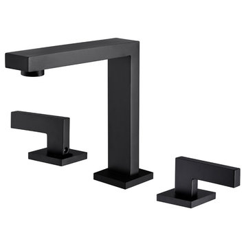 Rbrohant Matte Black Widespread Deck Mount Bathroom Faucet