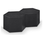 Meridian Furniture - Eternal Modular Coffee Table, Black, 2 Piece - Liven up your living room with this coffee table from the Eternal collection. Crafted from solid oak wood and featuring a black finish, this coffee table is both sturdy and stylish. Its modular shape enables you to connect the coffee table to as many as needed, making it a versatile accent piece for your home. Its contemporary design is perfect for any modern living space, and its stability ensures that it stays in place.