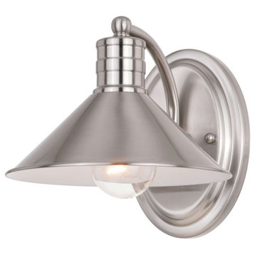 Vaxcel W0375 Akron 1-Light Bathroom Light in Farmhouse and Cone Style 7.25 Inche