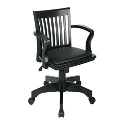 Black Deluxe Bankers Office Chair - Office Chairs