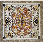 Mozaico - Elegantly Designed Floral Geometric Mosaic, 31x31 - The Talin floral mosaic tile will bring instant elegance to your favorite spaces. The gold, red, ivory and black palette makes a colorful wall accent - or choose it in a larger size to create a central focal point in a marble floor. It will enhance any corner of your home or garden.