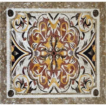 Elegantly Designed Floral Geometric Mosaic, 31x31